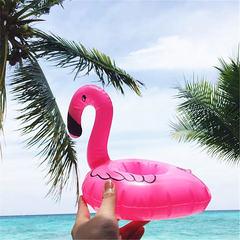 Inflatable Tropical Flamingo Party Decoration Drink Cup Holder for Garden Pool Hawaii Party - Hawaiian Toy Event Party Supplies image 4