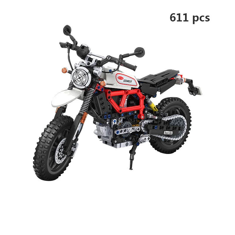 

Motorcycle Model Building Blocks Moto Racing Motorbike City Vehicle Sets Off Road MOC Kits Kids Construction Toys
