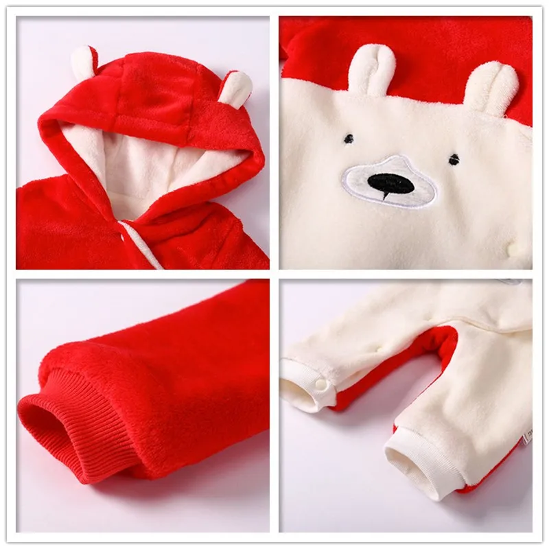 Одежда для новорожденных детские комбинезоны с медвежонком девочек зимний