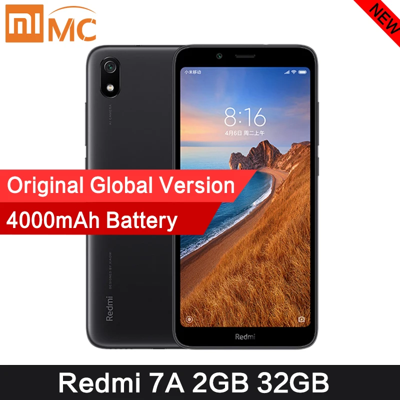 Оригинальный Смартфон Xiaomi Redmi 7A 2 ГБ 32 Восьмиядерный процессор Snapdargon 439 HD экран 5 45