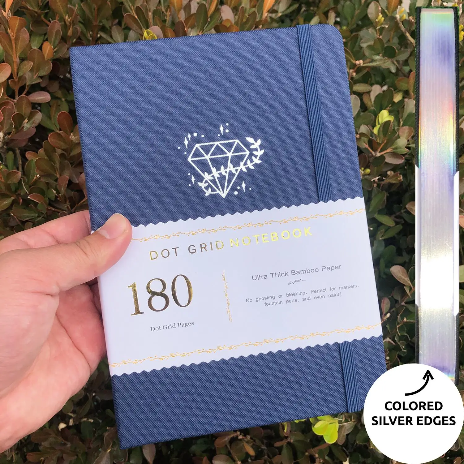 

Mystic boho magic diamonds Bullet Dotted Notebook BUJO Watercolor Journal 180gsm Bamboo Paper Waterproof Cover