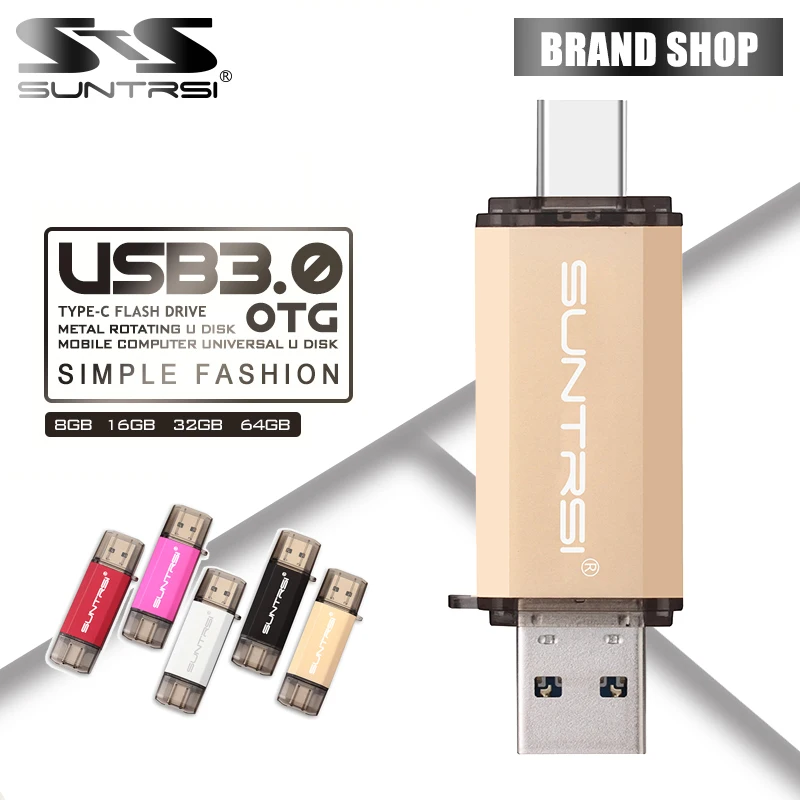 Флеш накопитель SunTrsi OTG 3 0 Type C флеш 256 ГБ 128 USB 64 32 16 флешки для телефона|USB