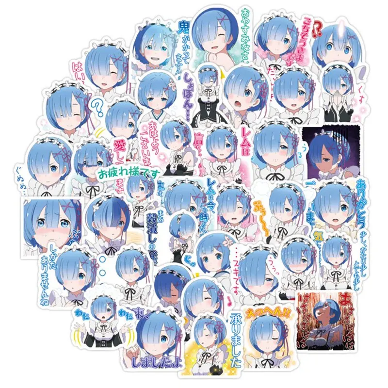 

NEW Japanese Anime Re:Life In A Different World From Zero Rem Stickers For Notebook PC Car Motorcycle 40pcs/pack