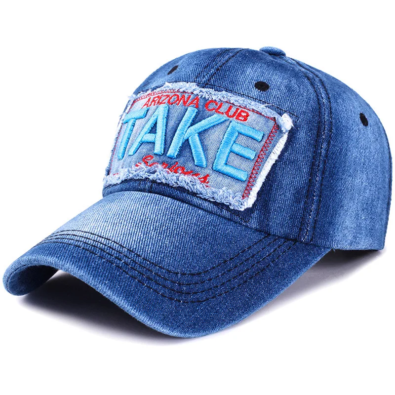 Новое поступление джинсовая бейсболка на весну лето осень с вышивкой модная