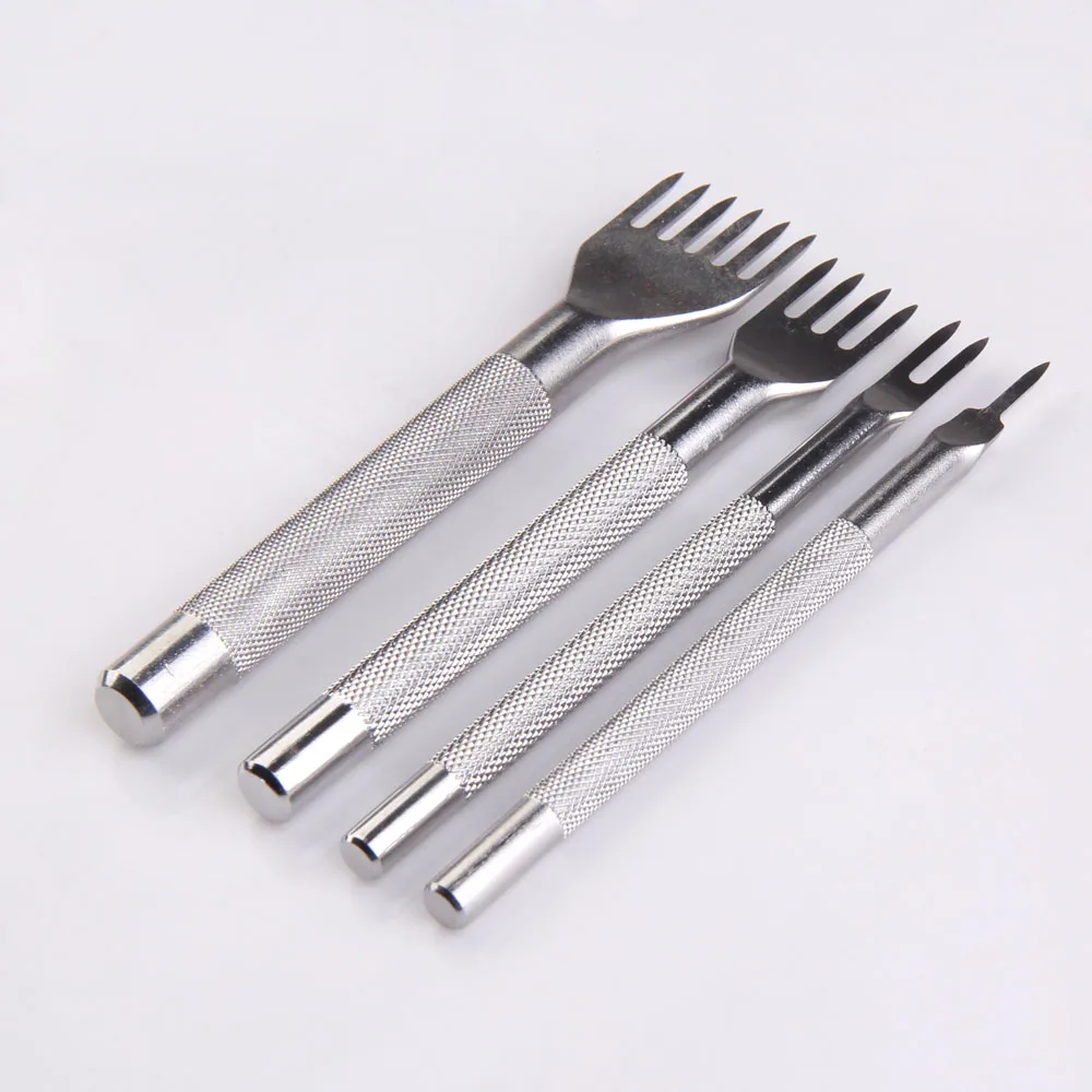 Перфораторы для кожаных изделий 4 шт. инструменты работы с кожей черная сталь 1 2 6