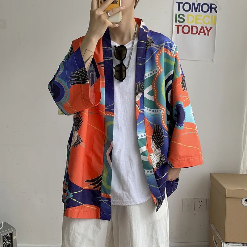 

Japanese shirt men kimono Chinese kimono geisha new arrival Japanese street clothing harajuku kimono