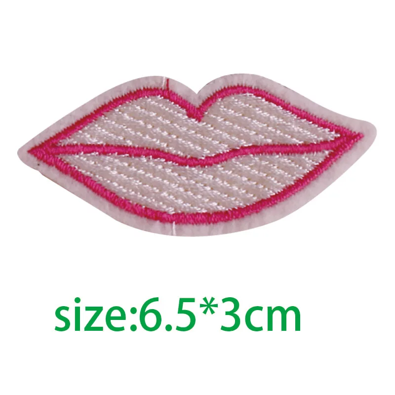 Вышитая аппликация в виде губ поцелуй Smooch любовь икона нашивки для одежды сделай