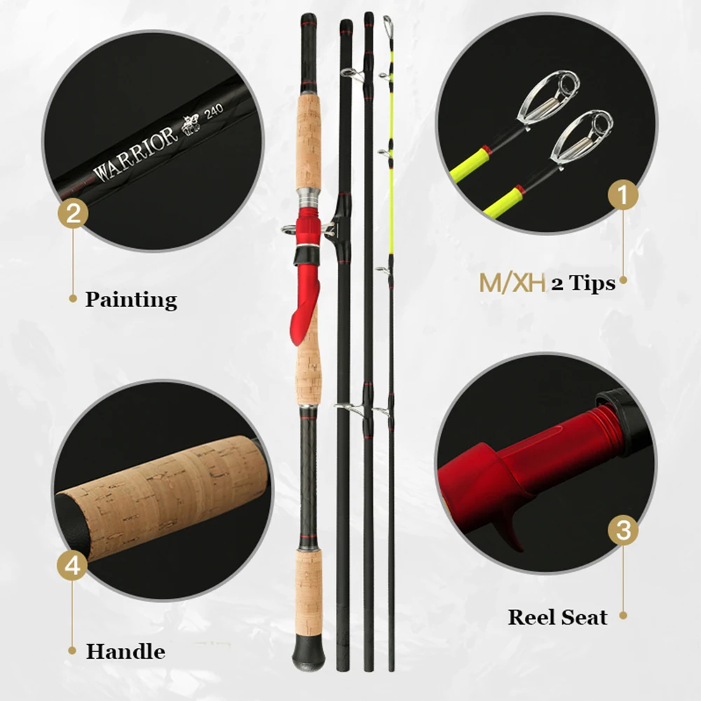 Рыболовная удочка спиннинговое литье 1 8 м 2 4 7 3 0 секции углеродная для
