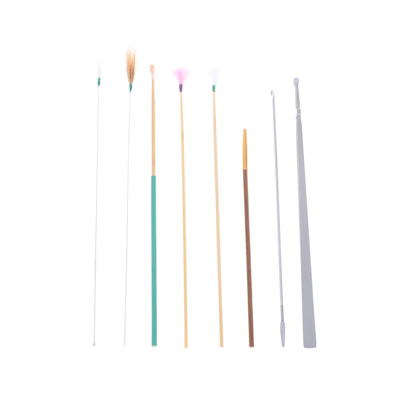 

8 шт гусиное перо палка уха комплектации щипцы для чистки ушей со сборщиков Уход за волосами ухо чище ложка воск для удаления инструмент для ...