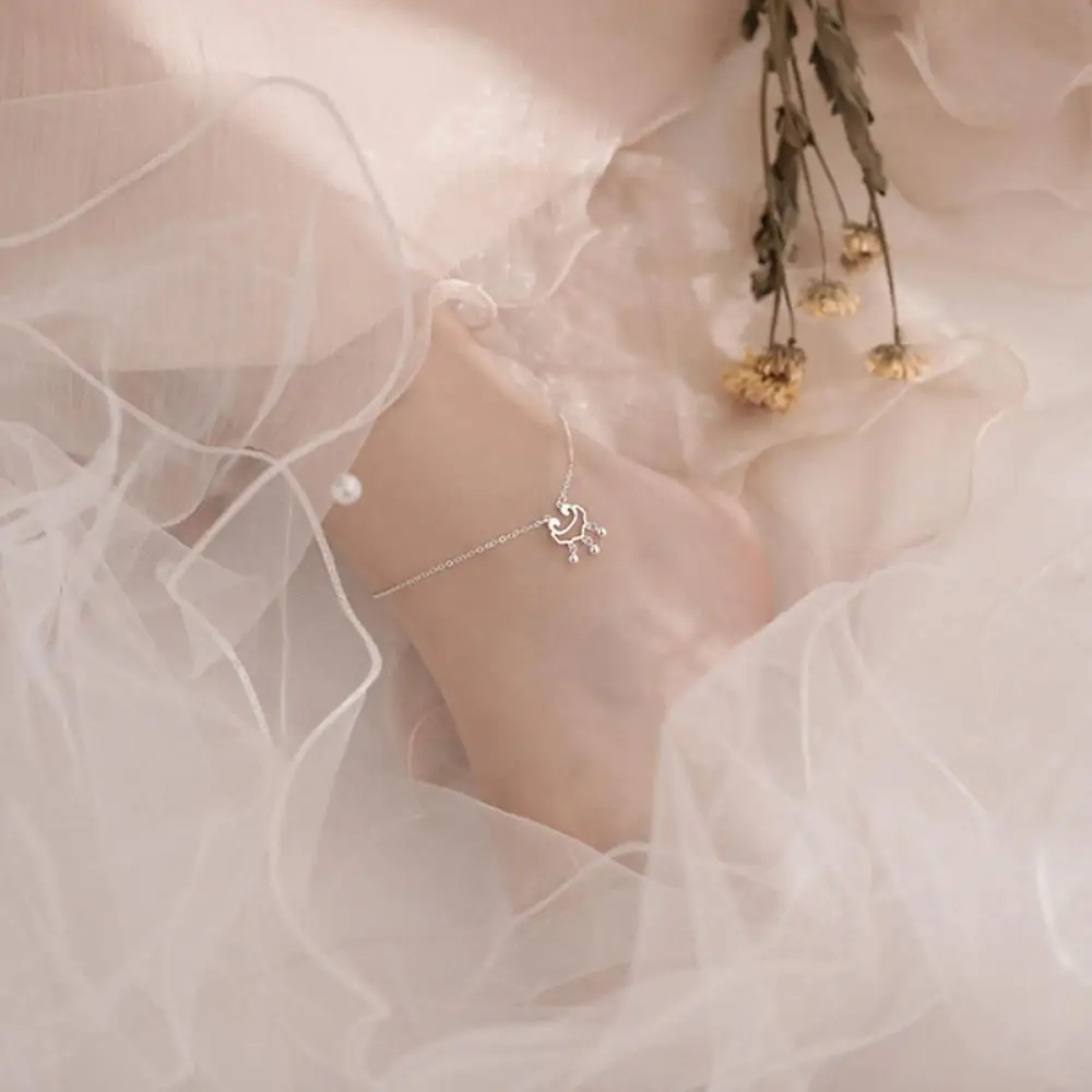 HOYON S925 Серебряный антикварный ножной браслет для женщин сексуальный простой