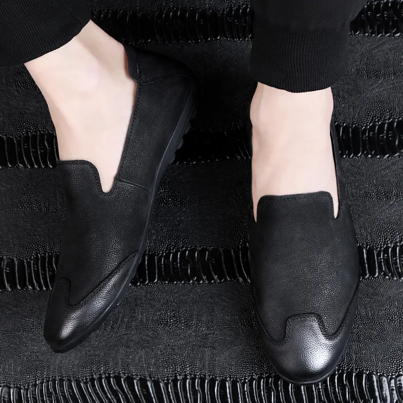 Лоферы из натуральной кожи Мужская модная обувь Мужские удобные слипоны