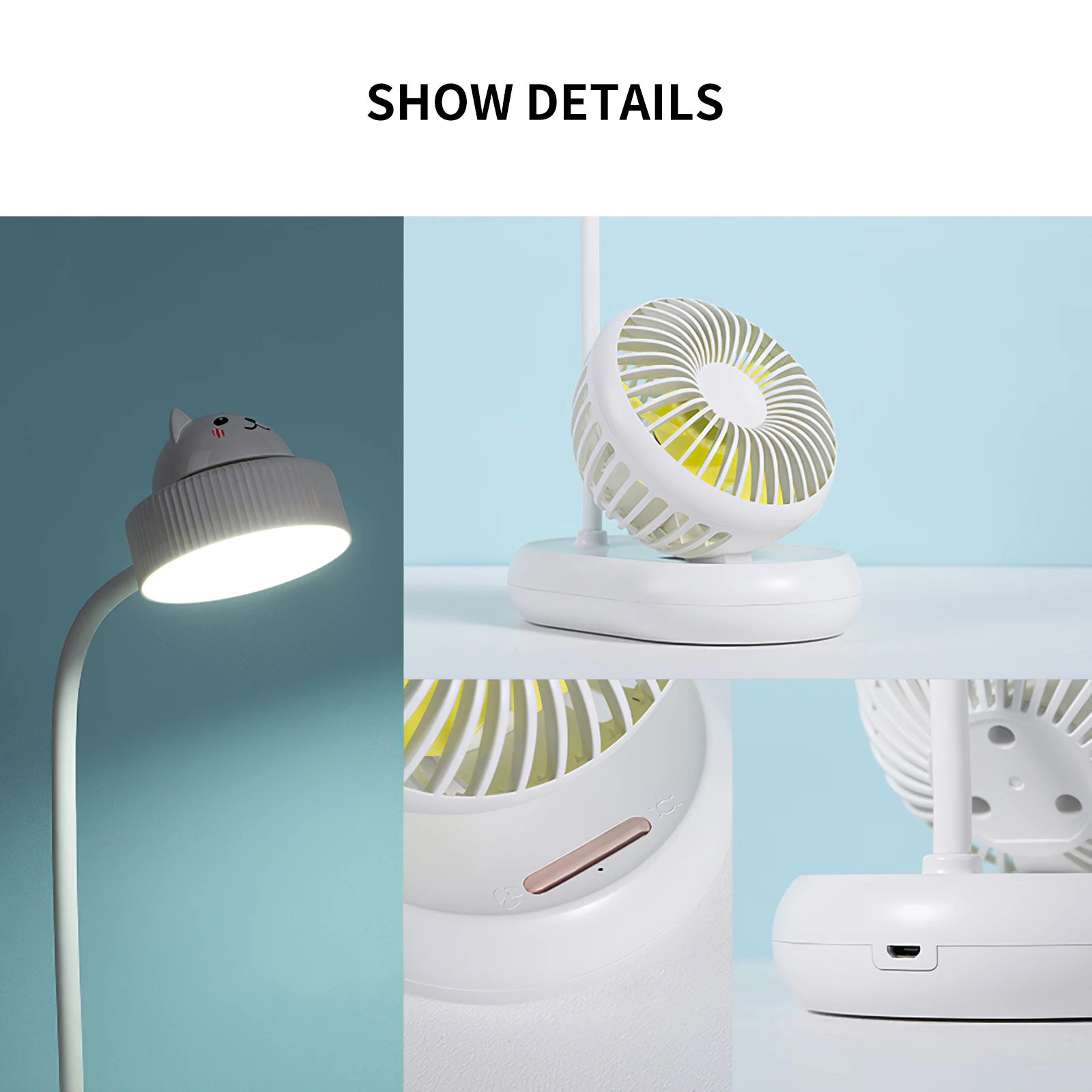Desk Lamp Fan Combination Has 3 Different Wind Speed and Brightness A Small Flexible Goose Neck Type LED Table Lamp& | Компьютеры и