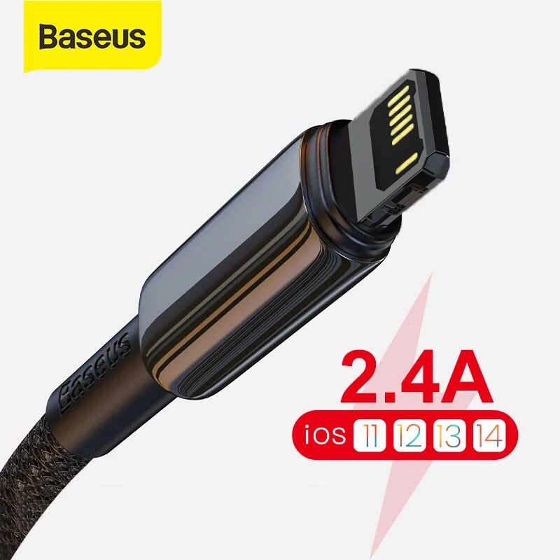 USB-кабель Baseus для iPhone 12 11 Pro XS Max XR X 8 7 6S 2 4 А кабель быстрой зарядки и передачи данных