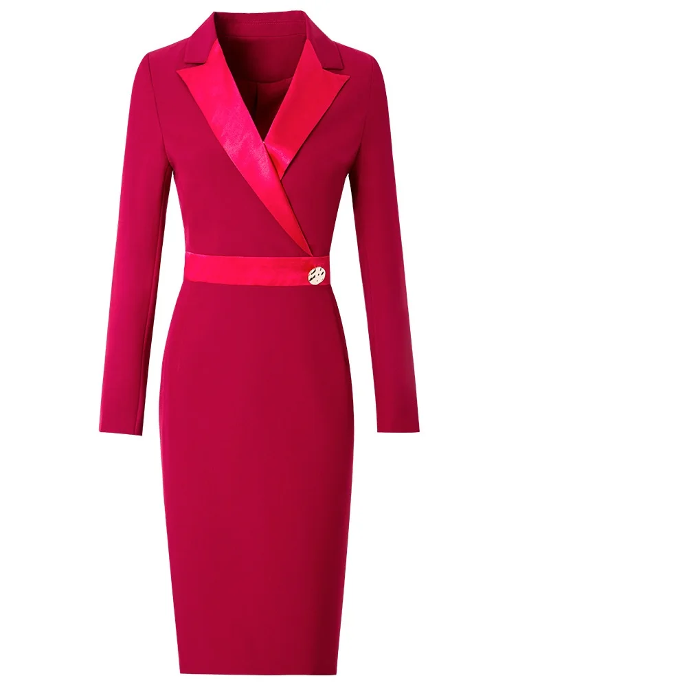 

Retro Spring 2021 New Slim Dress Plus Code Women Business Office Work Occupation Dress 3xl Womanliness Package Hip Party Dresses