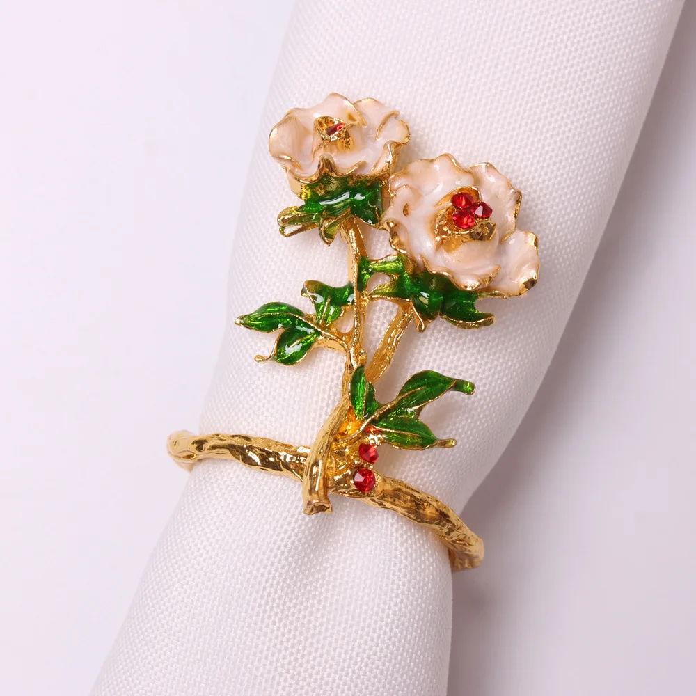 

Hotel tableware Valentine's Day meal than heart napkin buckle rose flower napkin ring love napkin ring