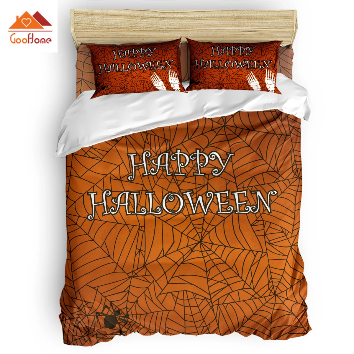 Happy Halloween Декор постельное белье Винтаж цветочный дизайн ногтей коллекция 3/4 шт.
