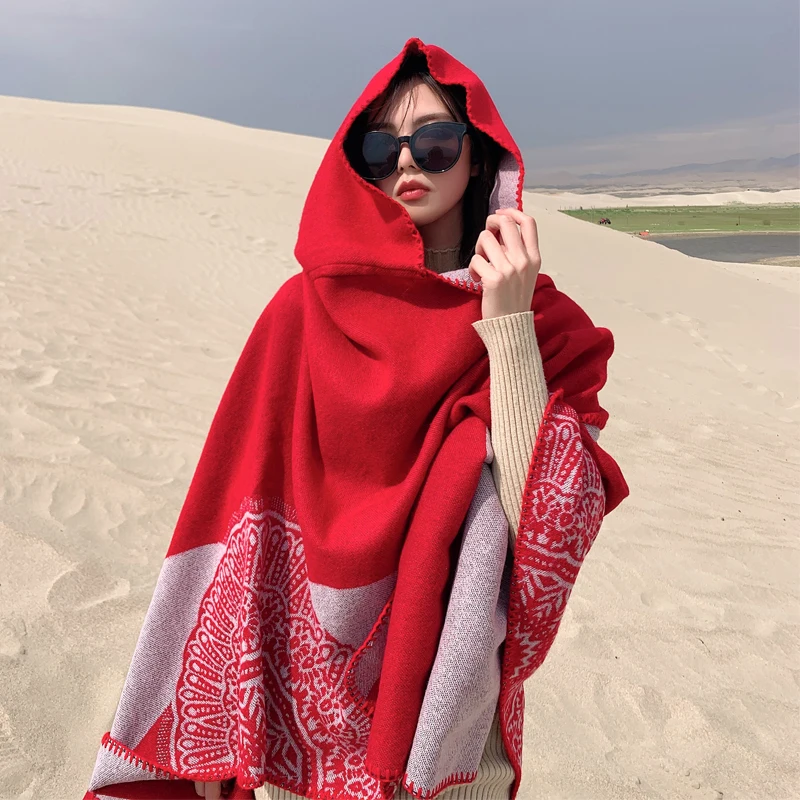 VANOVICH Xinjiang Туризм Этнический узор плащ с капюшоном 2022 осень и зима новая женская