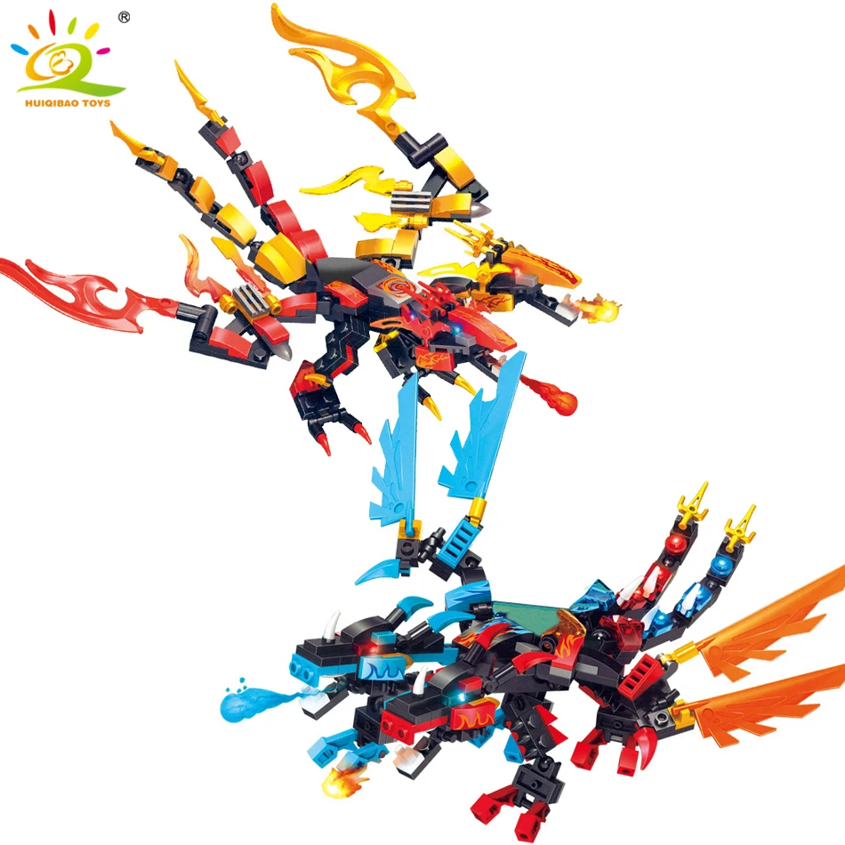 HUIQIBAO 770 + шт серии ниндзя Jakiro Dargon строительные блоки Doublecross Ninja фигурки развивающие