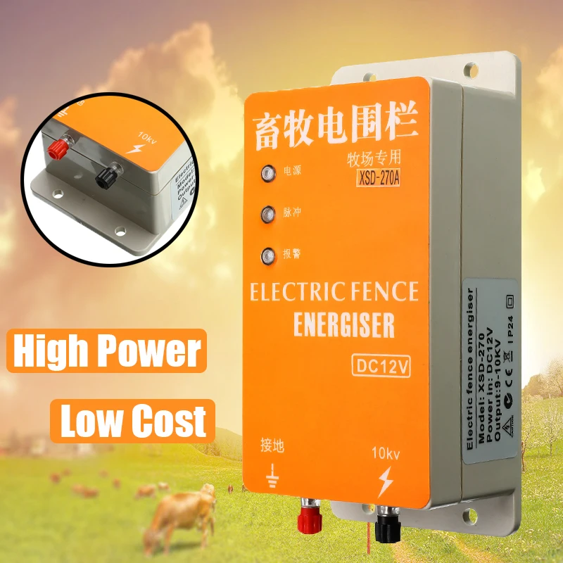 Electric Fence Energizer High Voltage Pulse Solar Electric Fence Electroshepherd for Sheep Controller Animal Raccoon Sheep Horse