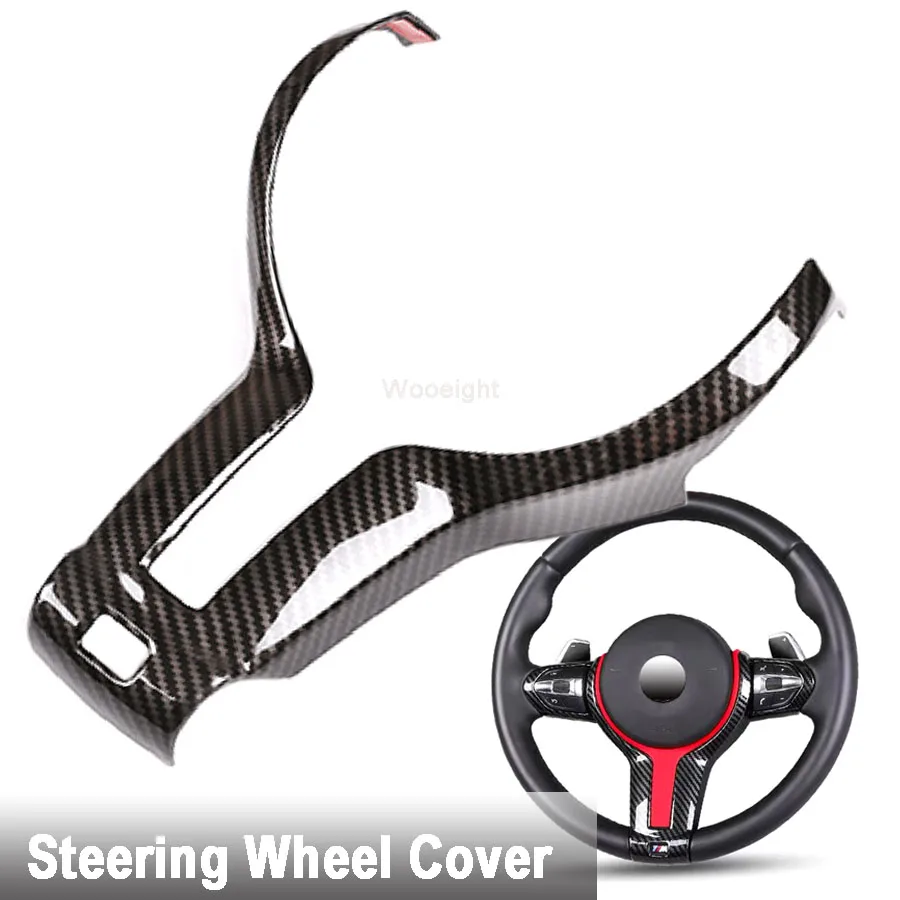 Wooeight углеродное волокно стиль руль отделка украшения рамка наклейка крышка