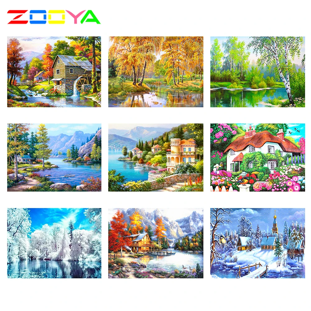 Картина из страз квадратная/круглая пейзаж алмазная вышивка 5D 3D Алмазная мозаика