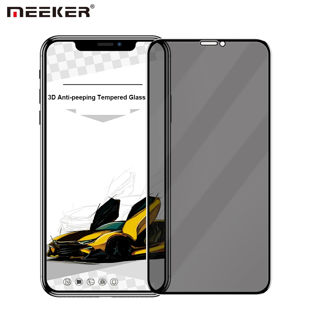 Закаленное стекло Meeker для iphone 7 8 plus X XS max XR 3D антибликовое полное покрытие Защита