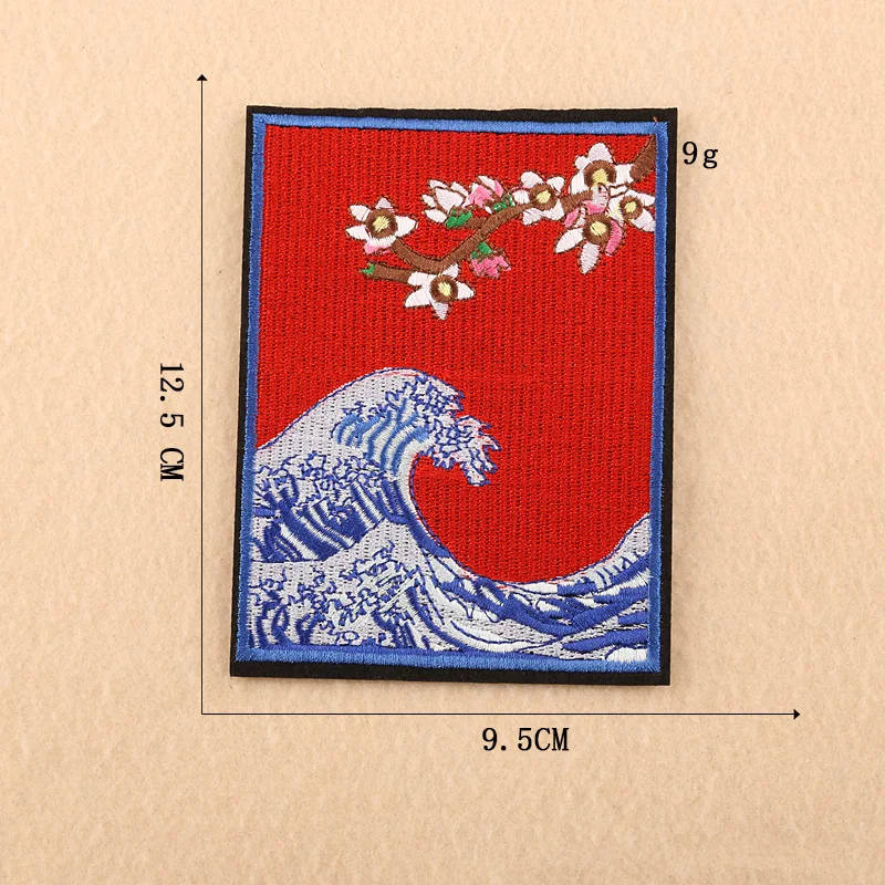 Японский укиё-э канагава круглый значок для серфинга вышитые нашивки одежды