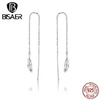 Женские длинные серьги крылья ангела, висячие серьги в виде пера из стерлингового серебра 925 пробы, ювелирные украшения, ECE786