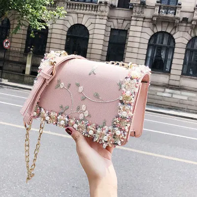 

2021 Small Square Flower Shoulder Handbags for Women Shoulder Bag