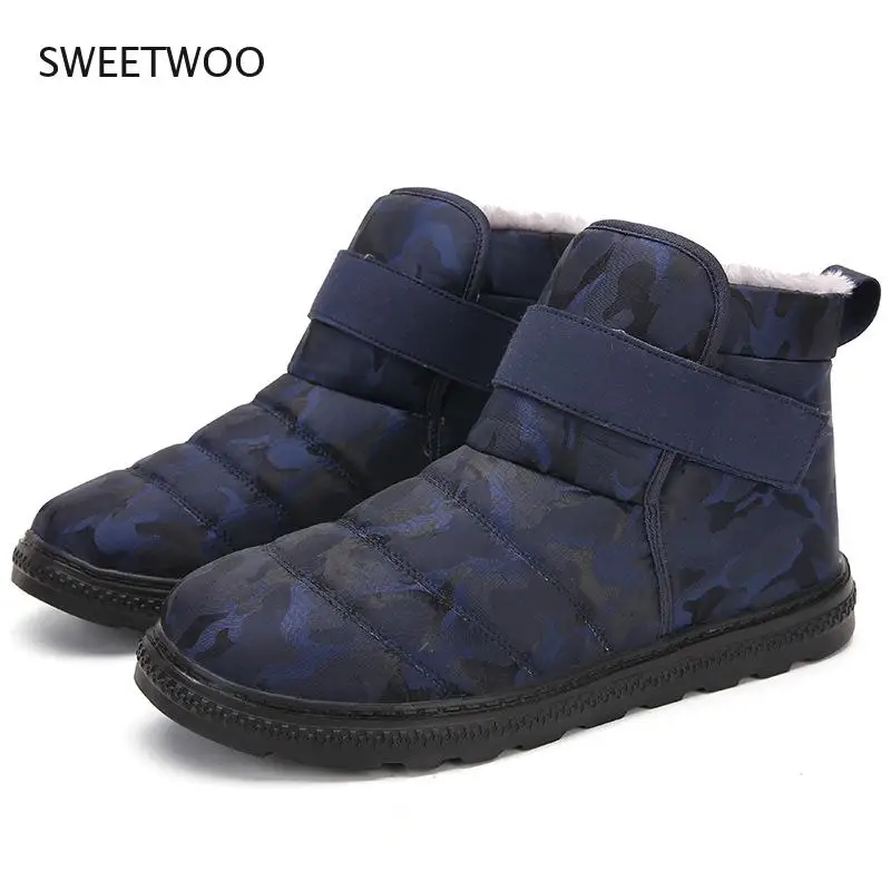 Зимняя обувь, мужские толстые меховые ботинки, ботинки до щиколотки, водонепроницаемая обувь, зимние ботинки унисекс от AliExpress WW