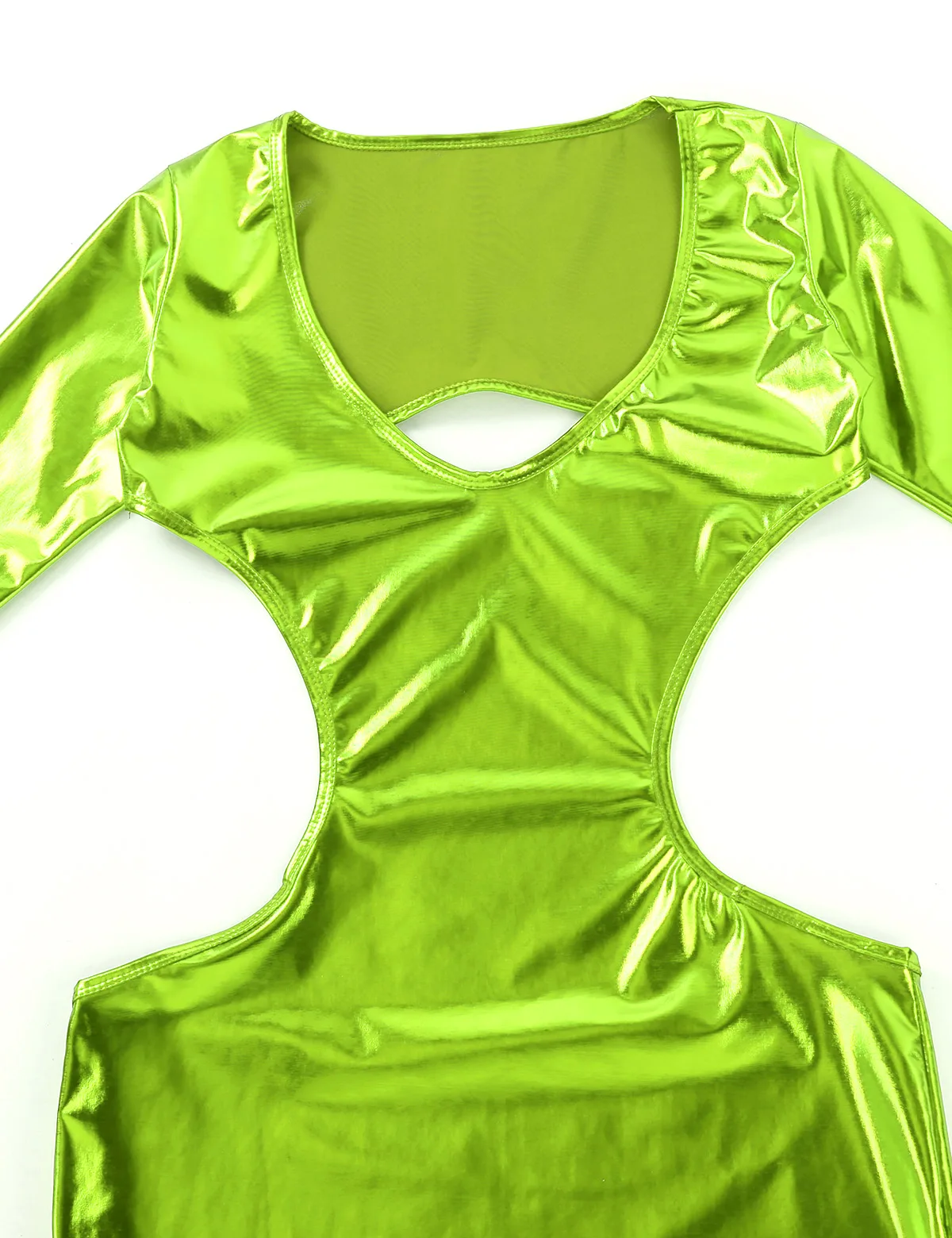 Женское блестящее металлическое нижнее белье с глубоким V образным вырезом