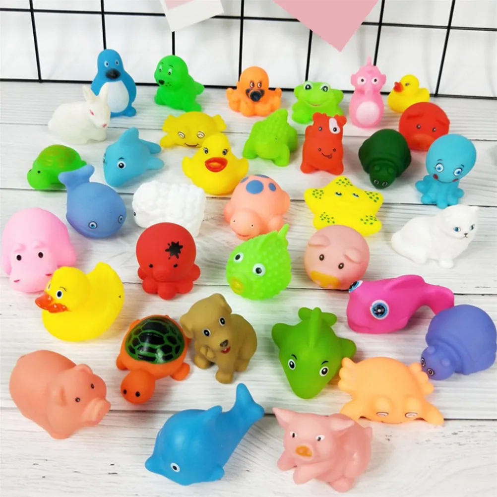 Набор игрушек для ванны резиновый поплавок купания детей звук животных