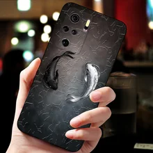 Embossed vintage East Asian Chinese Japanese style case For xiaomi redmi K40 Pro + For Poco F3 Snow Mountain Crane cover