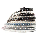 5m WS2812B огни Светодиодные полосы WS2812 30 60 индивидуально адресуемых Smart цветных (RGB) светодиодных лент чёрно-белые печатные платы Водонепроницаемый IP306567 DC5V