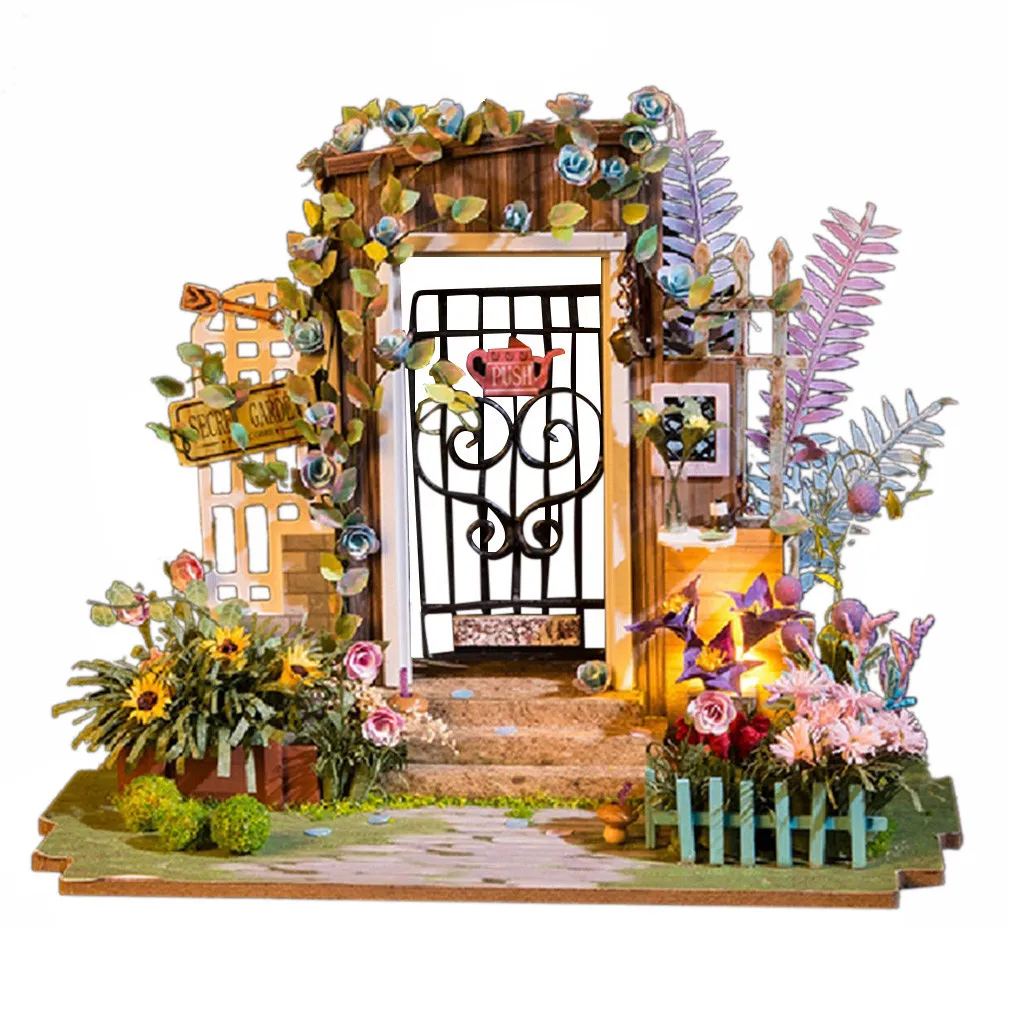 

DIY Doll Houses Miniature 3D Wooden Doll House Miniature dollhouse Furniture Kit Toys for Children Christmas Gifts Coffee House