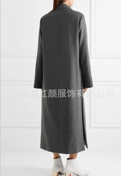 Новое модное женское длинное шерстяное пальто элегантная осенне-зимняя
