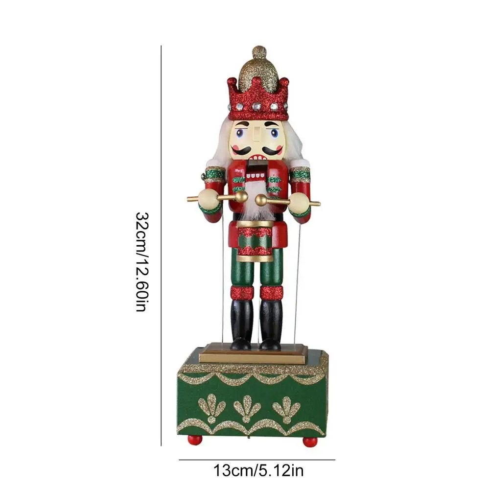 

Christmas Music Box Nutcracker Soldier Decoration Christmas Birthday Gift Pinewood Nutcracker Drummer Swordsman