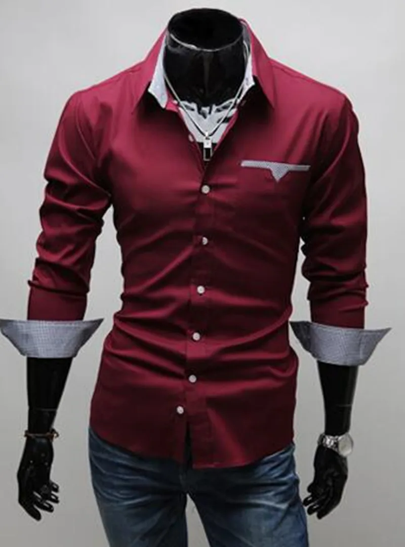 Мужская клетчатая рубашка из 100% хлопка Повседневная с длинным рукавом мягкая