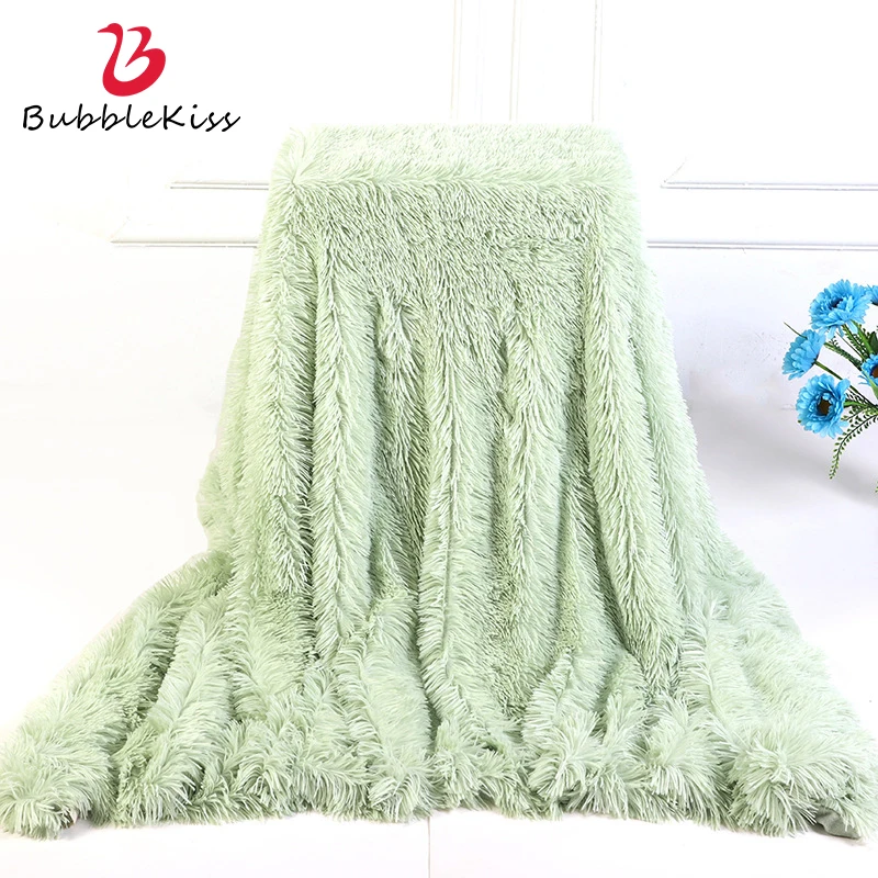 

Bubble Kiss Nordic Style Plush Blanket Double-Sided Velvet Blankets For Beds Thicken Throw Blanket Solid Color Sofa Nap Blankets