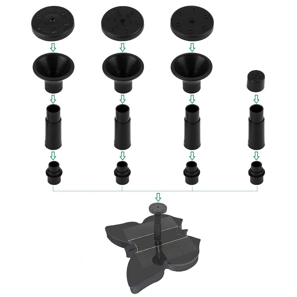 Водяной фонтанчик с солнечной батареей в форме бабочки для сада бассейна пруда