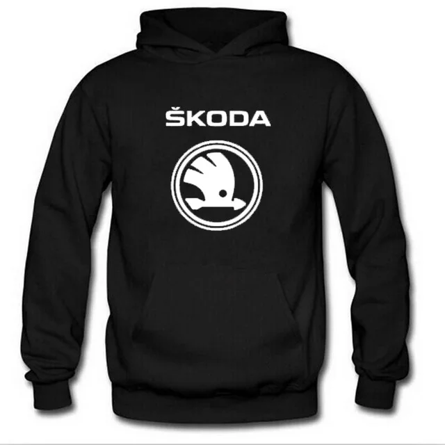 Толстовка мужская с логотипом автомобиля Skoda модный свитшот капюшоном в стиле