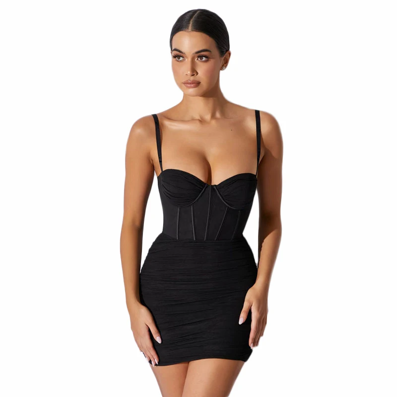 Bodycon Dresses Fashion Spaghetti Straps Sash Night Club Sexy Mini Party Women Dresses 2022 Trending