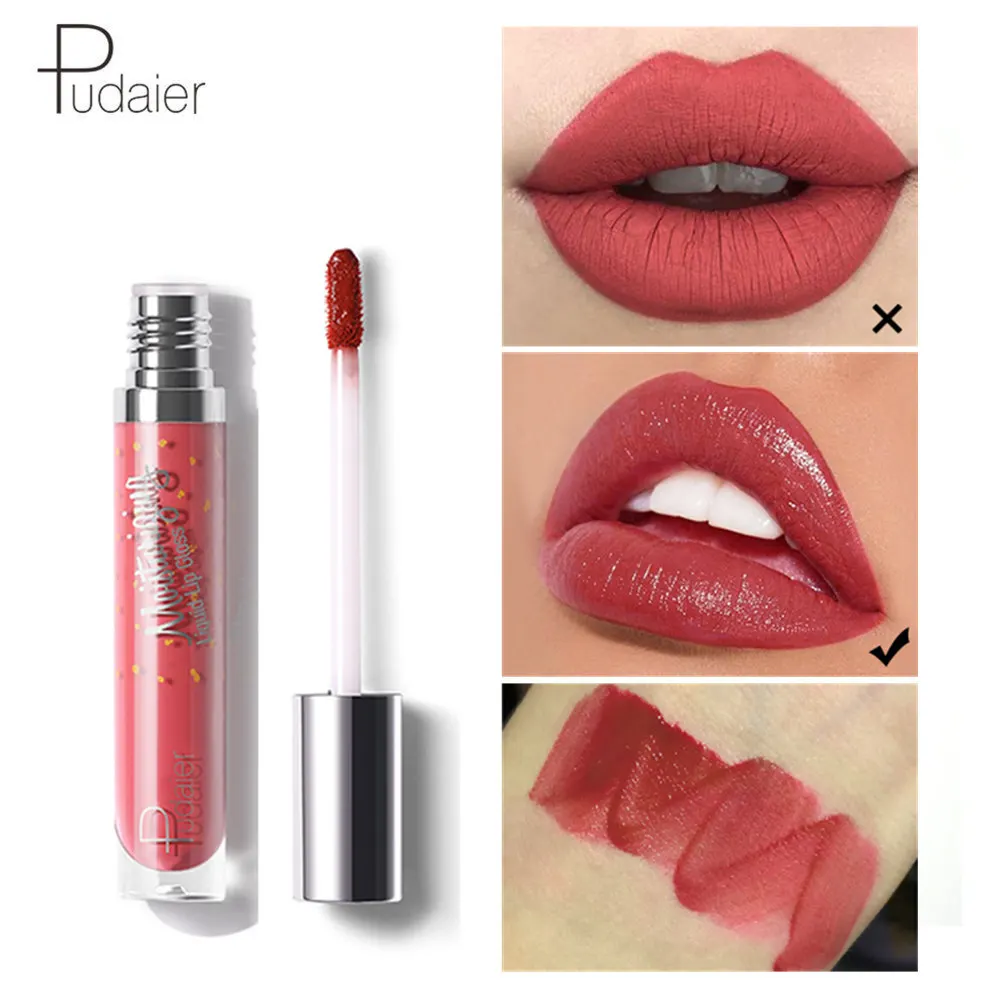 

Pudaier Moisturizer Liquid Lip Gloss 12Colors Waterproof Lip Plumper Gloss Long Lasting Matte Lips Tint Lipgloss Liquid Lipstick