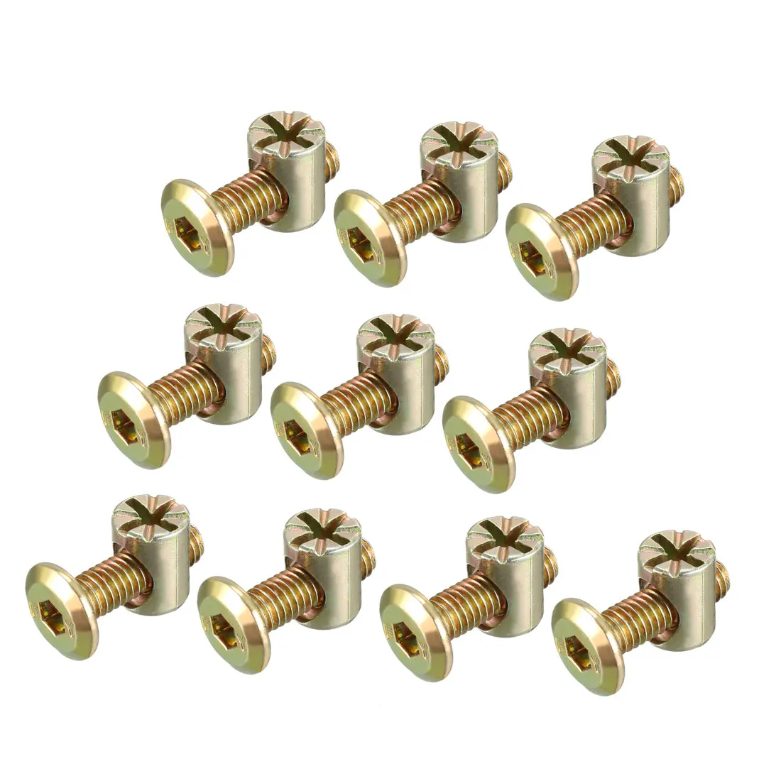 

uxcell Furniture Bolt Nut Set Hex Socket Screw with Barrel Nuts Phillips-Slot M6x20mm 10 Sets