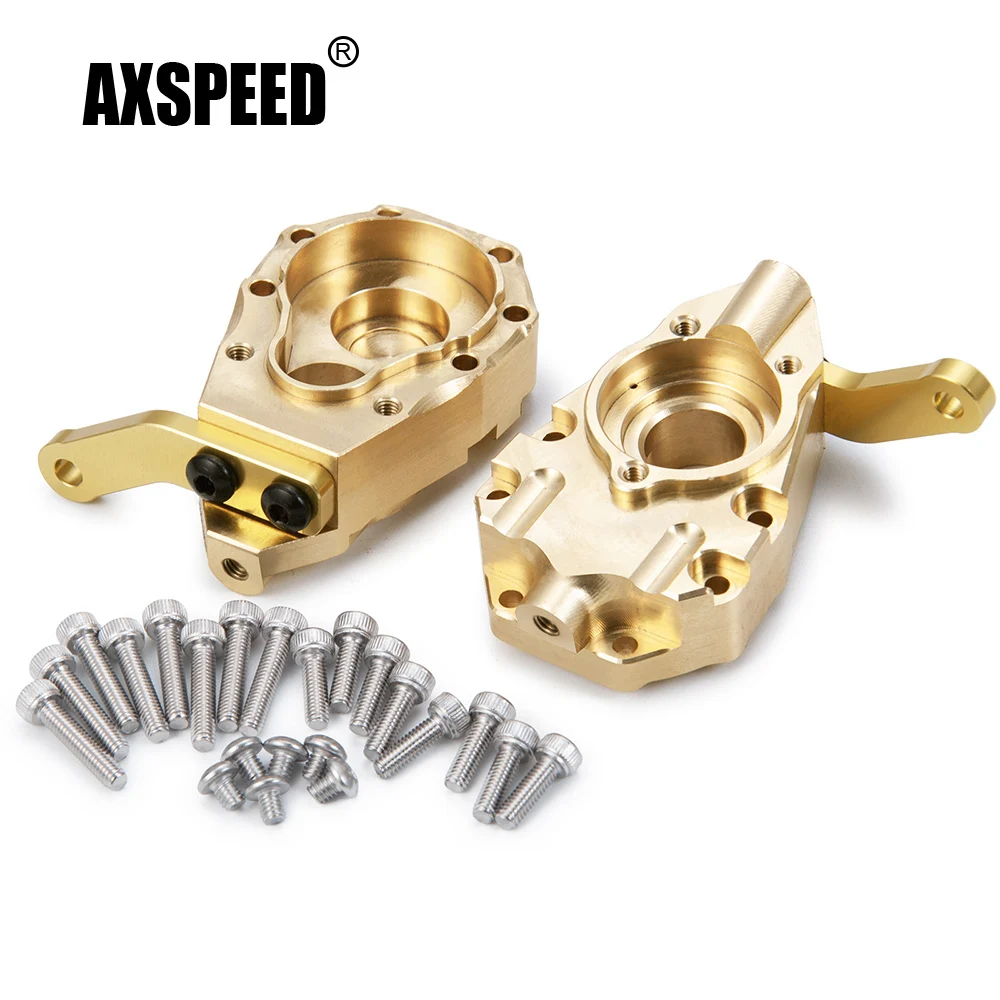 

AXSPEED 2Pcs Brass Portal Housing Front Steering Knuckle Counterweight for Traxxas TRX4 TRX-4 TRX-6 1/10 RC Crawler Car Parts