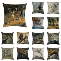 fashion 18animals cushion car sofa case tigersbirds home pillow cover decorative linen