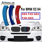 Автомобильная решетка радиатора из АБС-пластика, 3 шт., зажим для отделки для BMW E83 F25 G01 G02 F26 X4 X3 2017 2018 2019 2020 2003-2016 м, аксессуары для электропитания