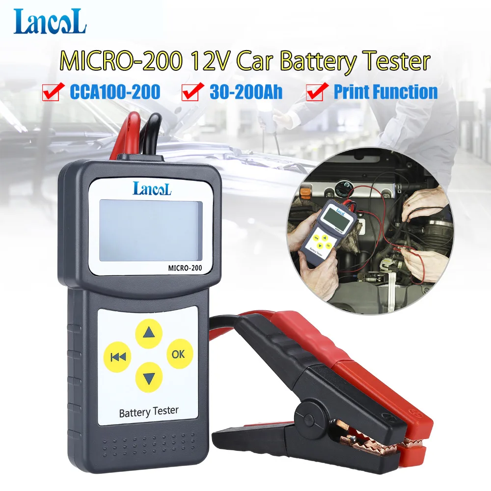 LANCOL MICRO200 12 в цифровой автомобильный тестер батареи Автоматический цифровой Контролер автомобильный тестер нагрузки батареи многоязычный