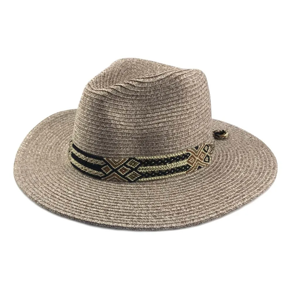 Шляпа-федора женская летняя соломенная Классическая пляжная Панама с широкими