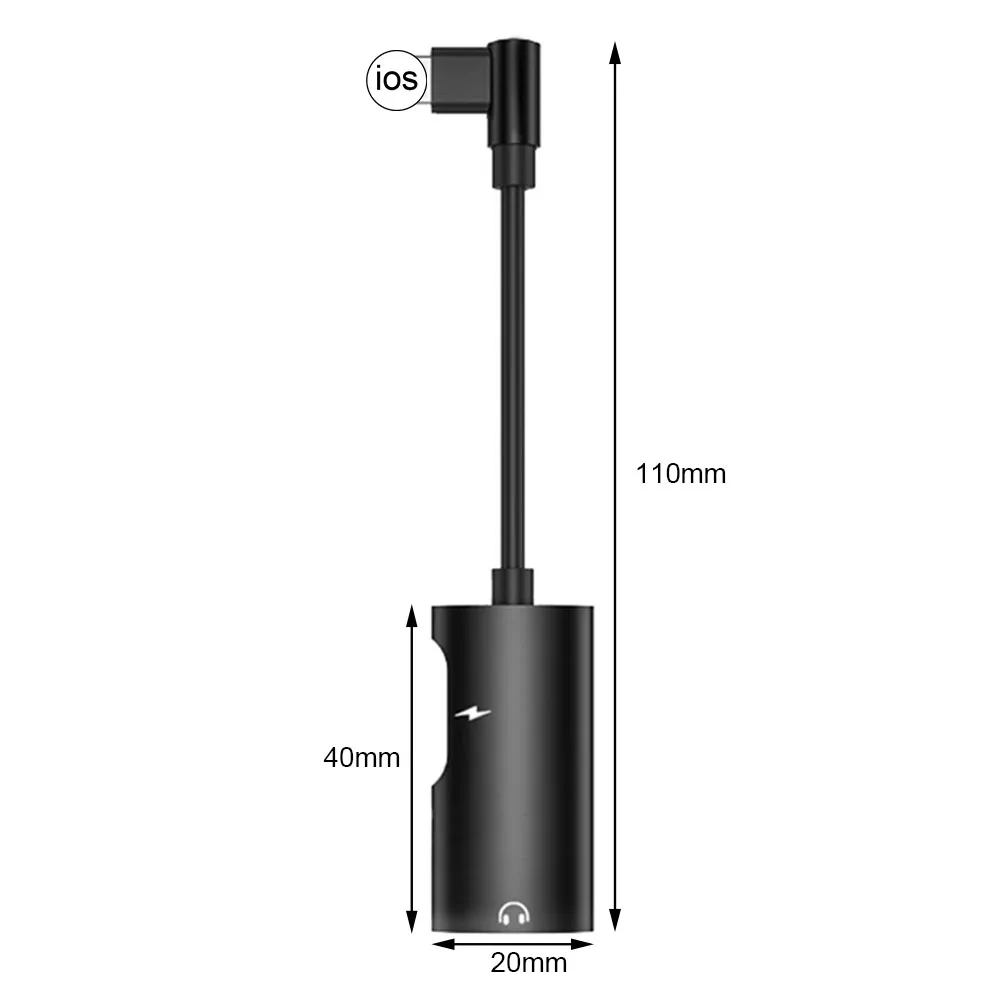 

2 in 1 Dual iOS Adapter Cable Charging Wire with Headphones Jack HD Call HiFi Sound Music Charger Splitter Cord for iPhone